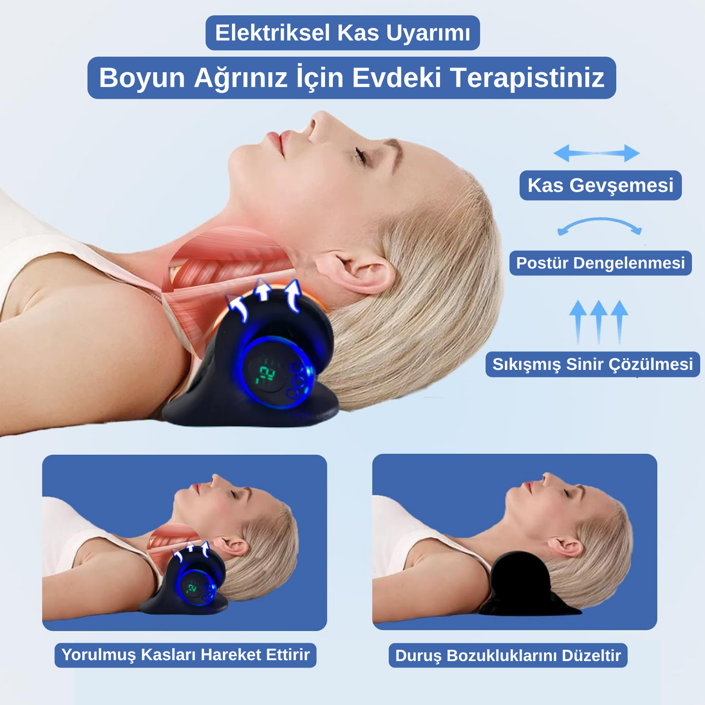Boyuner™ Boyun Masaj Aleti - Visco Yastık Hediye