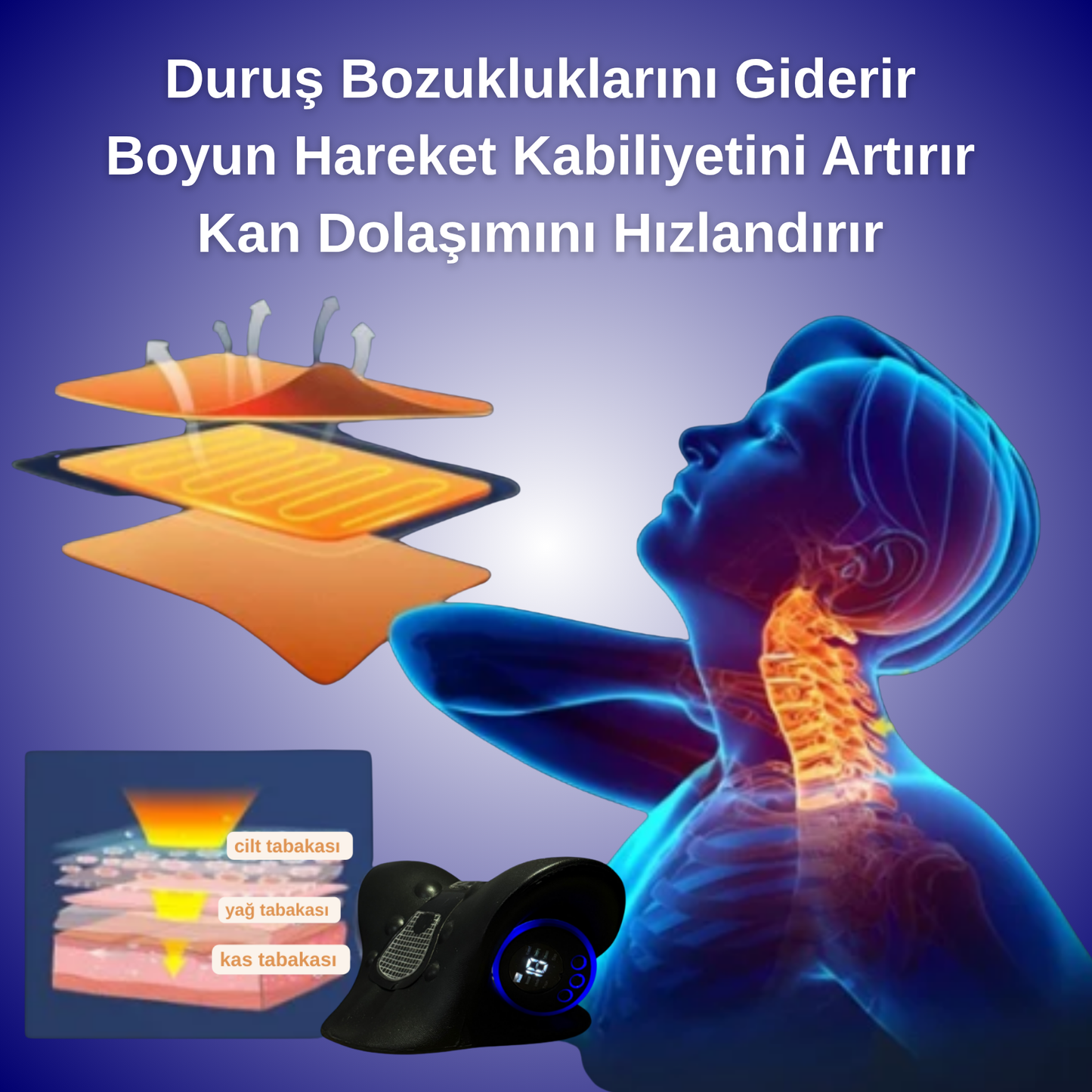 Boyuner™ Boyun Masaj Aleti - Visco Yastık Hediye