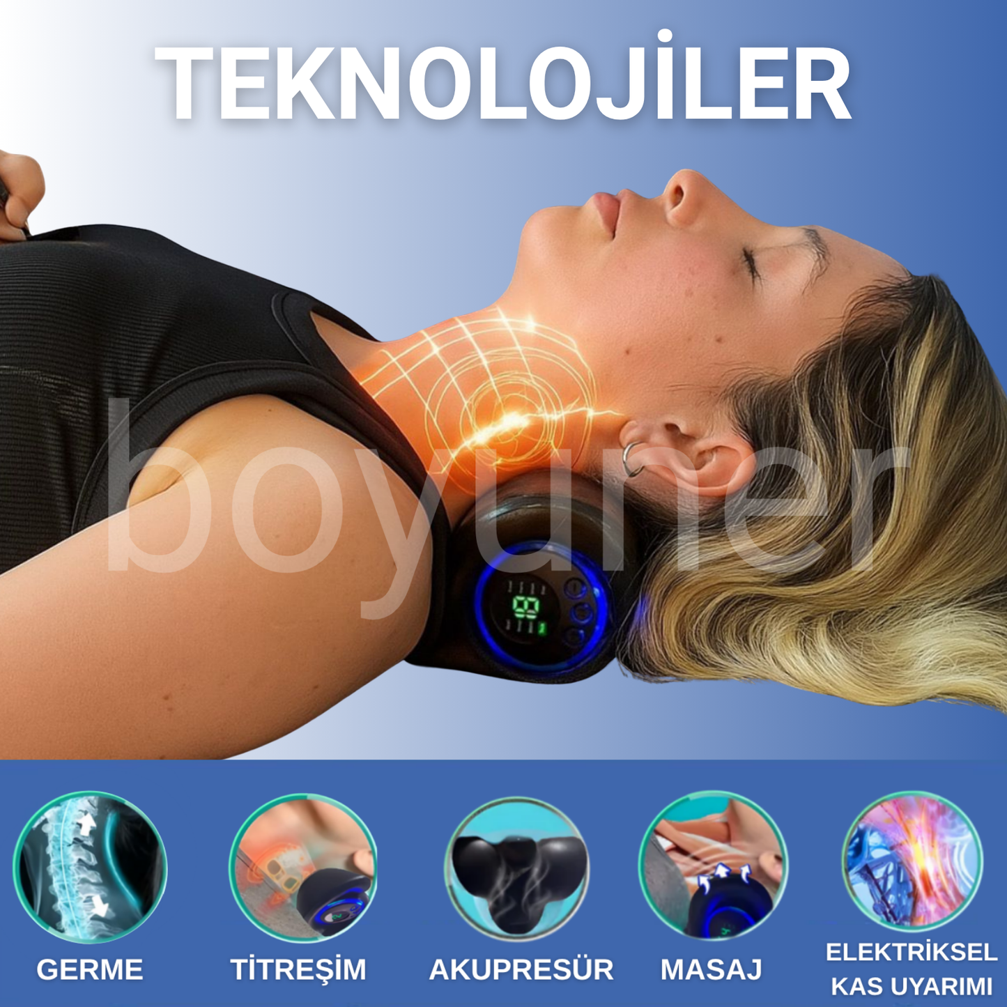 Boyuner™ Boyun Masaj Aleti - Visco Yastık Hediye